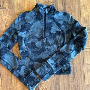 Lululemon Blue camo Quarter-Zip Pullover